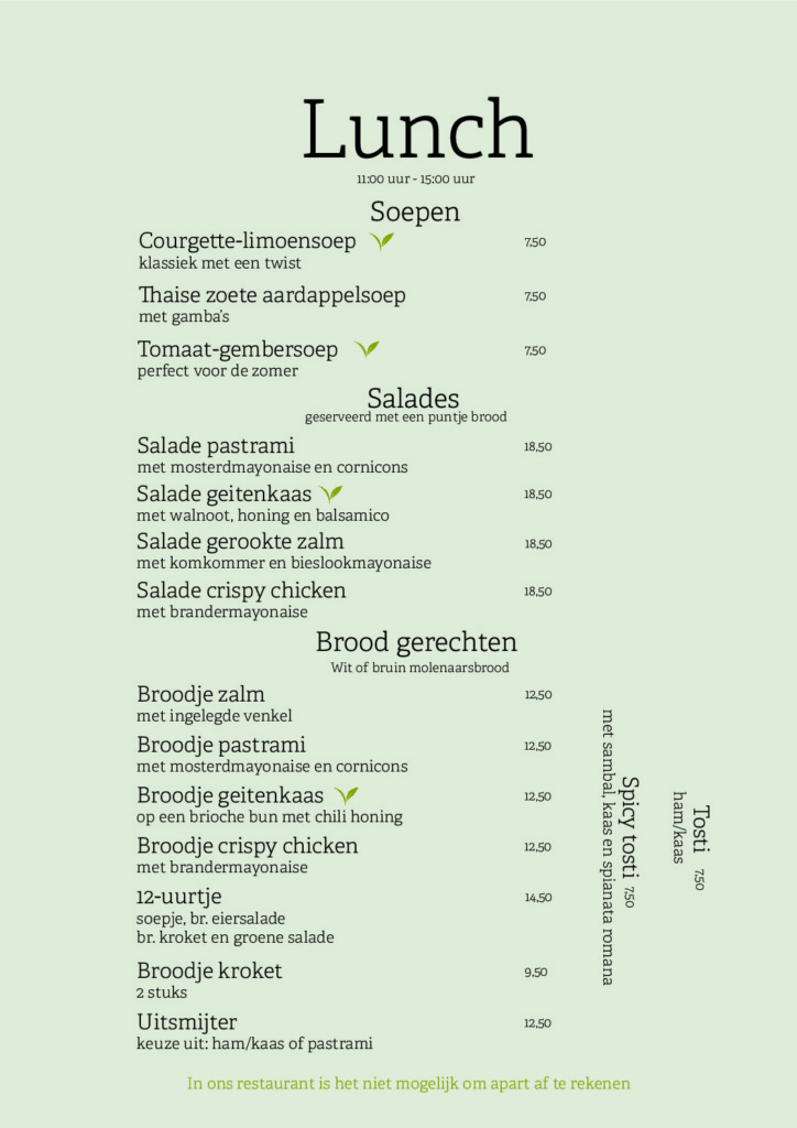 Lunchkaart Zomer 2025